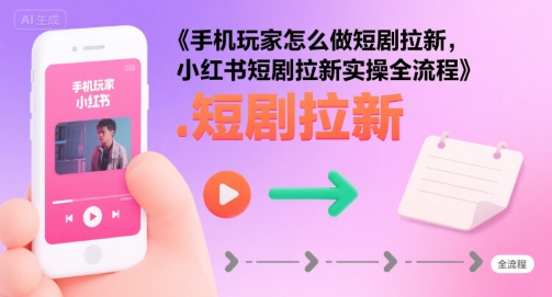 手机玩家怎么做短剧拉新，小红书短剧拉新实操全流程-云创网