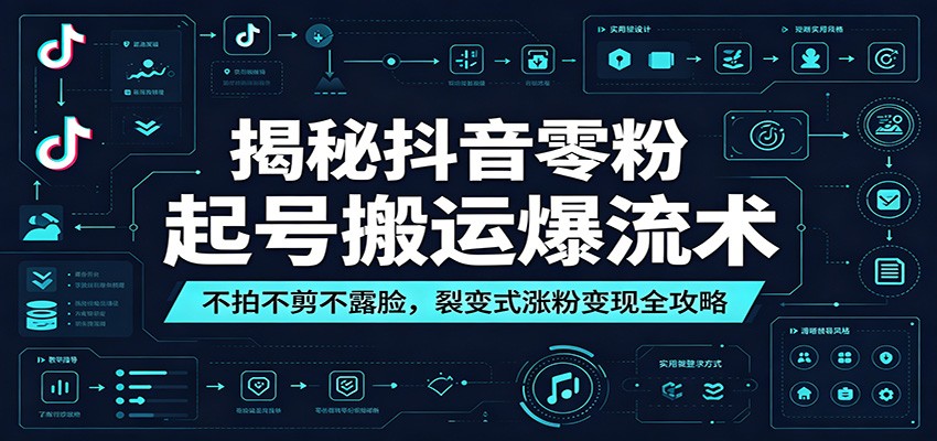 揭秘抖音零粉起号搬运爆流术：不拍不剪不露脸，裂变式涨粉变现全攻略-云创网