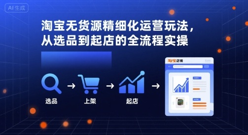 淘宝无货源精细化运营玩法，从选品到起店的全流程实操-云创网