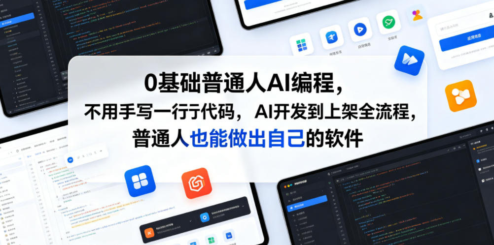 0基础普通人AI编程，不用手写一行代码，AI开发到上架全流程，普通人也能做出自己的软件-云创网