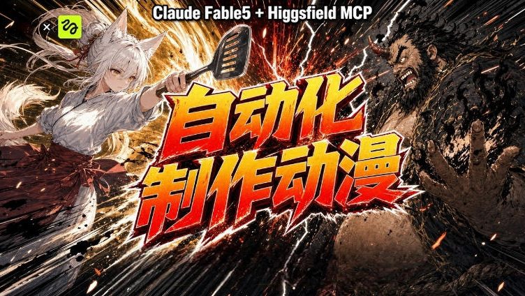 AI自动化动漫制作！Claude Fable 5接入Higgsfield MCP，直接生成完整创意内容-云创网