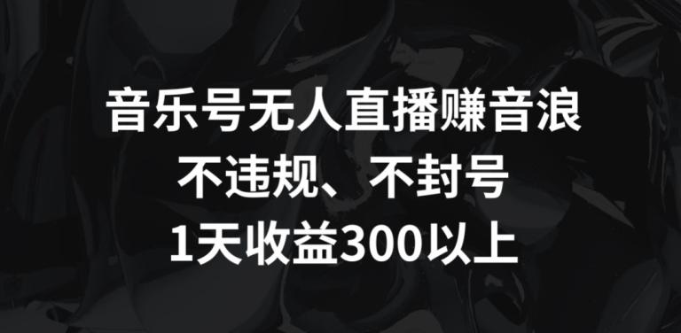 音乐号无人直播赚音浪，不违规、不封号，1天收益300+【揭秘】-云创网