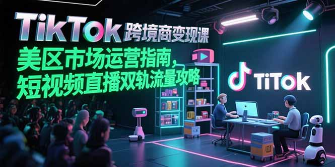 TikTok跨境电商变现课，美区市场运营指南，短视频直播双轨流量攻略-云创网