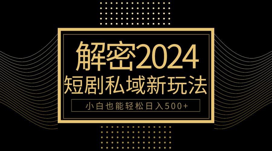 (9951期)10分钟教会你2024玩转短剧私域变现，小白也能轻松日入500+-云创网