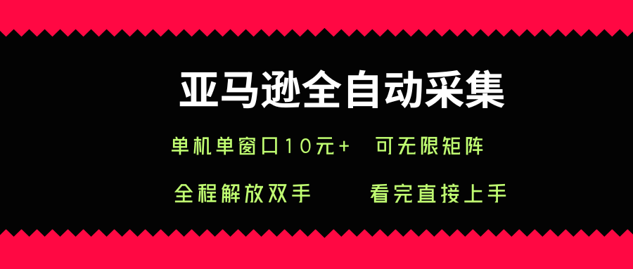 亚马逊全自动采集，单机单窗口一天10+，可无限矩阵去做【揭秘】-云创网