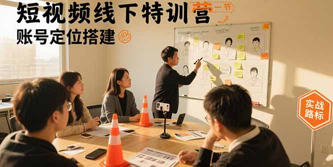 短视频线下特训营：账号定位搭建/口播号拍摄剪辑/直播间流量入口/变现实战-云创网