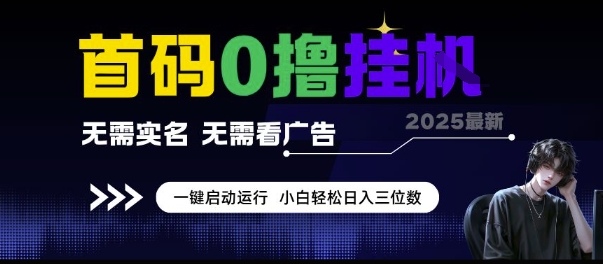 首码0撸挂G项目，无需实名无需看广告 一键启动运行，小白轻松日入三位数【揭秘】-云创网