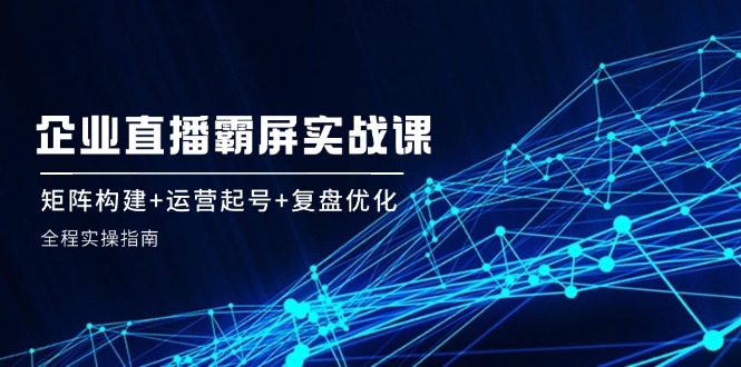 企 业 直 播 霸 屏实战课：矩阵构建+运营起号+复盘优化，全程实操指南-云创网