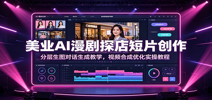 美业AI漫剧探店短片创作：分层生图对话生成教学，视频合成优化实操教程-云创网