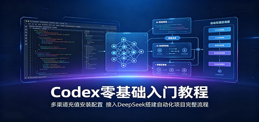 Codex零基础入门教程：多渠道充值安装配置，接入DeepSeek搭建自动化项目完整流程-云创网