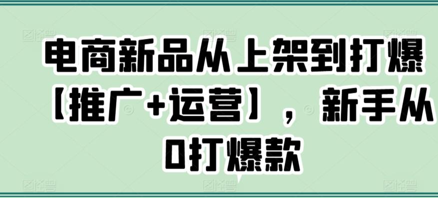 电商新品从上架到打爆【推广+运营】，新手从0打爆款-云创网