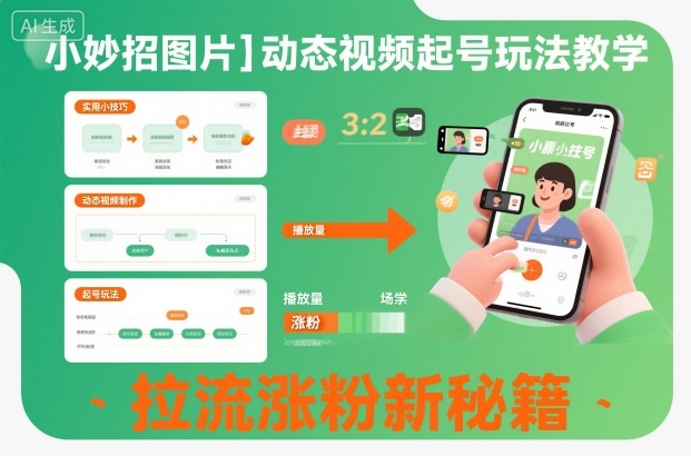 小妙招图片＋动态视频起号玩法教学，拉流涨粉新秘籍-云创网