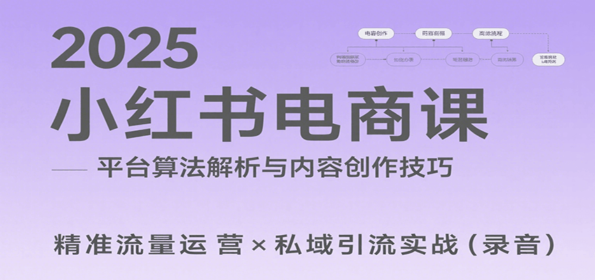 2025小红书电商课：解析算法，创作高转化内容，助力卖家获取流量实现变现(录音)-云创网