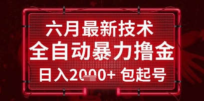 六月最新技术全自动暴力撸金，稳定日入2k+包起号，长期稳定【揭秘】-云创网