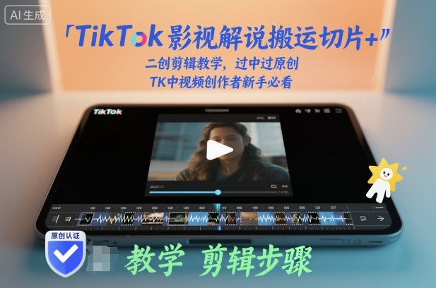 TikTok影视解说搬运切片+二创剪辑教学，过中过原创，TK中视频创作者新手必看-云创网