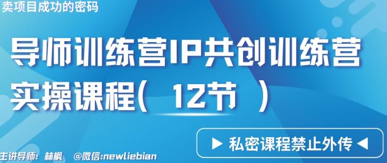 导师训练营3.0IP共创训练营私密实操课程(12节)-卖项目的密码成功秘诀【揭秘】-云创网