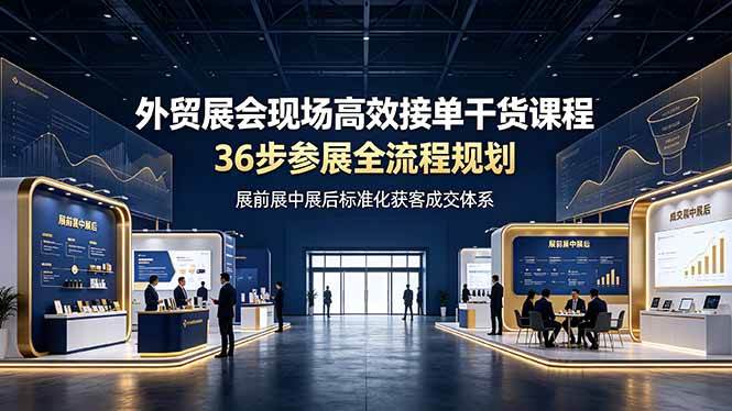 （19157期）外贸展会现场高效接单干货课程，36步参展全流程规划，展前展中展后标准化获客成交体系-云创网