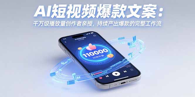 AI短视频爆款文案：千万级播放量创作者亲授，持续产出爆款的完整工作流-云创网