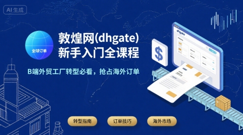 敦煌网(dhgate)新手入门全课程，B端外贸工厂转型必看，抢占海外订单-云创网