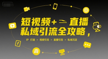 短视频+直播私域引流全攻略，IP打造 +视频引流 +直播引流 +私域沉淀-云创网