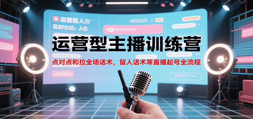 运营型主播训练营，点对点和拉全场话术，留人话术等直播起号全流程(更新7月)-云创网