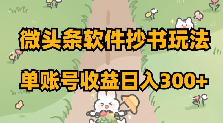 微头条软件抄书玩法，单账号收益日入300+【揭秘】-云创网