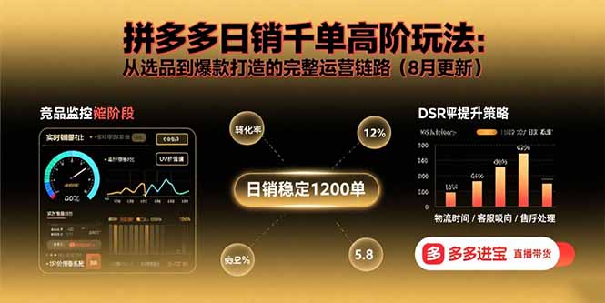 拼多多日销千单高阶玩法：从选品到爆款打造的完整运营链路(8月更新-云创网