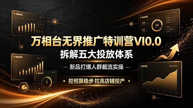 （19184期）万相台无界推广特训营VI0.0，拆解五大投放体系，新品打爆人群截流实操，控预算稳步拉高店铺投产-云创网