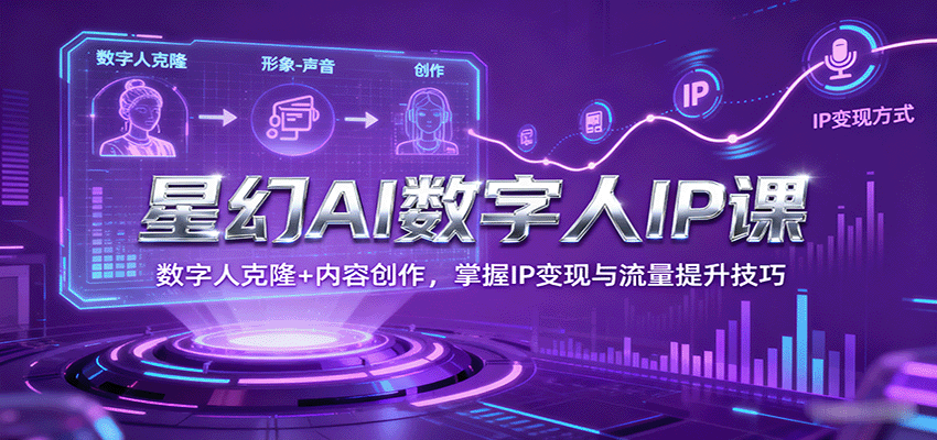 星幻AI数字人IP课，数字人克隆+内容创作，掌握IP变现与流量提升技巧-云创网