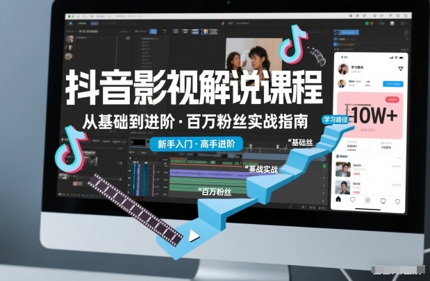 抖音百万粉丝影视解说课程，基础到进阶课，适合新手和进阶学习-云创网