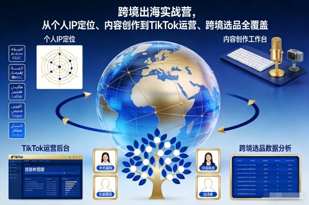跨境出海实战营，从个人IP定位、内容创作到TikTok运营、跨境选品全覆盖-云创网