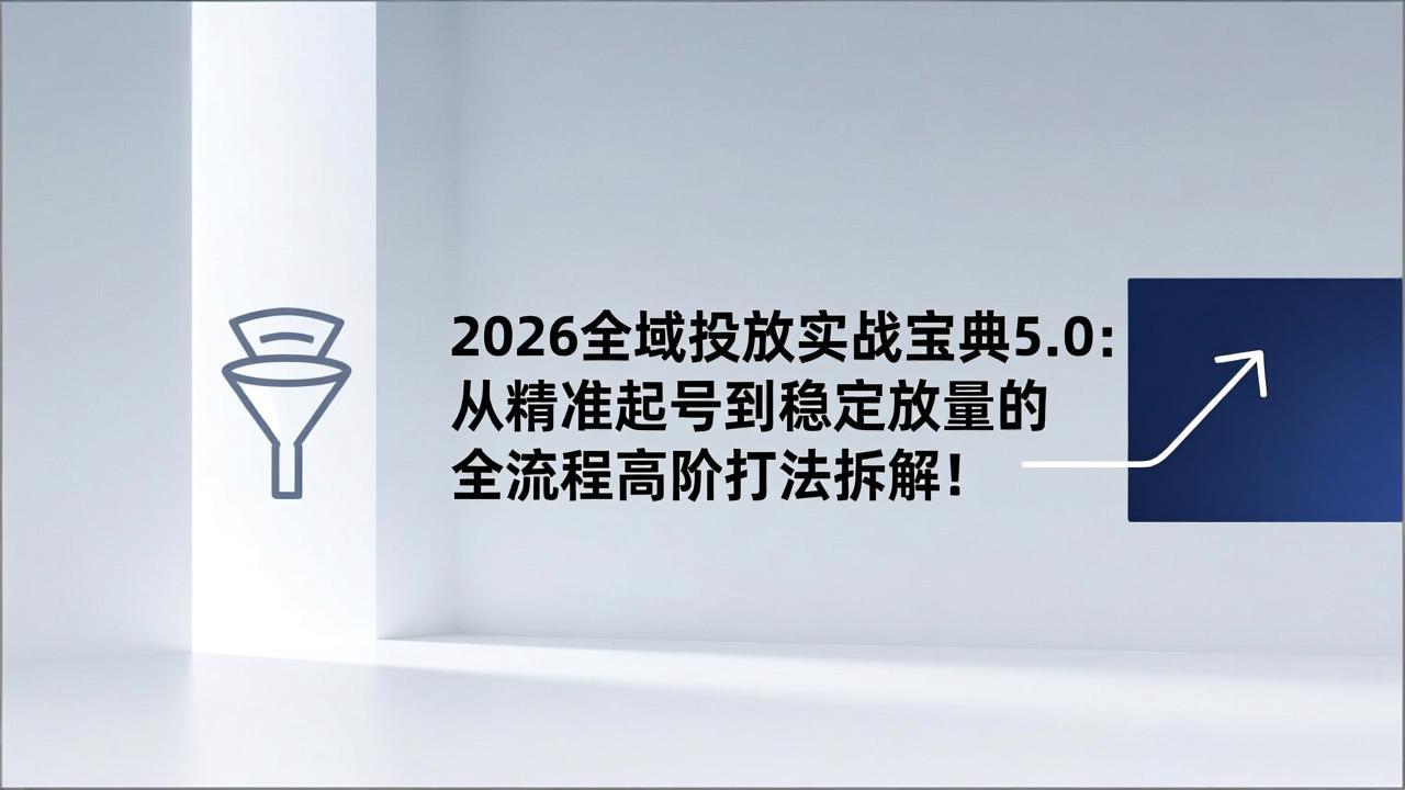2026全域投放实战宝典5.0：从精准起号到稳定放量的全流程高阶打法拆解！-云创网