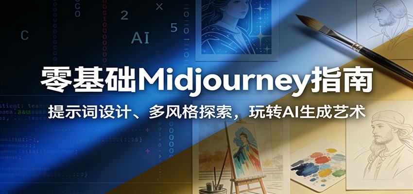 零基础Midjourney指南：提示词设计、多风格探索，玩转AI生成艺术-云创网