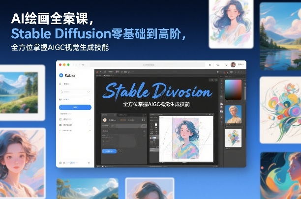 AI绘画全案课，Stable Diffusion零基础到高阶，全方位掌握AIGC视觉生成技能-云创网