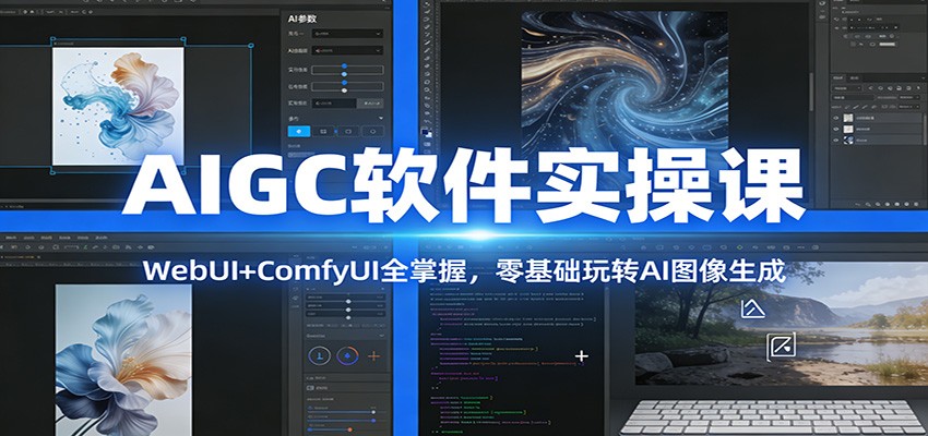 AIGC软件实操课：WebUI+ComfyUI全掌握，零基础玩转AI图像生成-云创网