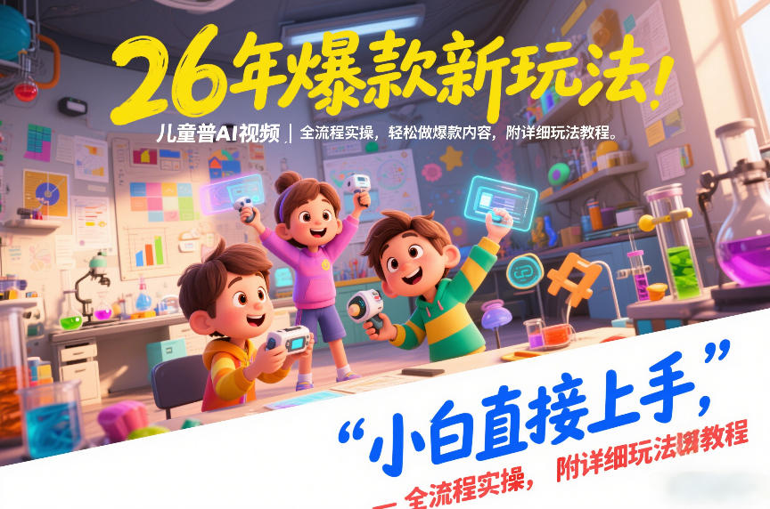 26年爆款新玩法，儿童科普AI视频，全流程实操，轻松做爆款内容，小白直接上手，附详细玩法教程-云创网