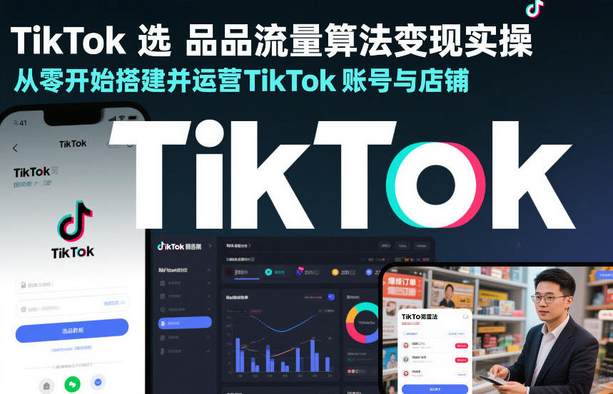 TikTok选品流量算法变现实操，从零开始搭建并运营TikTok账号与店铺-云创网