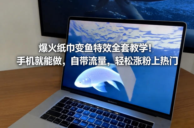 爆火纸巾变鱼特效全套教学！手机就能做，自带流量，轻松涨粉上热门-云创网