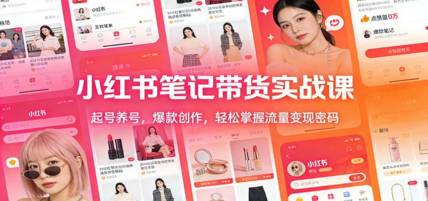 小红书笔记带货实战课：起号养号，爆款创作，轻松掌握流量变现密码-云创网