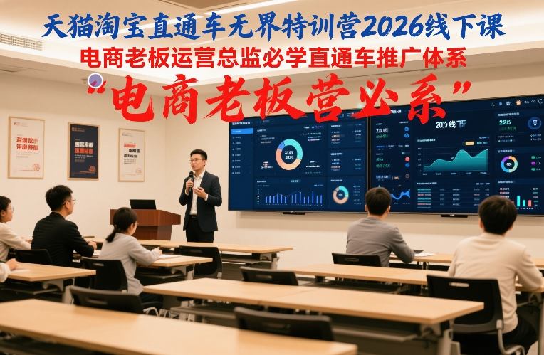 天猫淘宝直通车无界特训营2026线下课，电商老板运营总监必学直通车推广体系-云创网