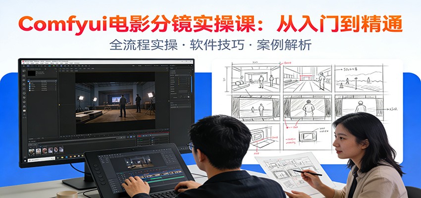 ComfyUI电影分镜实操课：分镜一致性，全流程AI视频制作，零基础也能做专业分镜-云创网