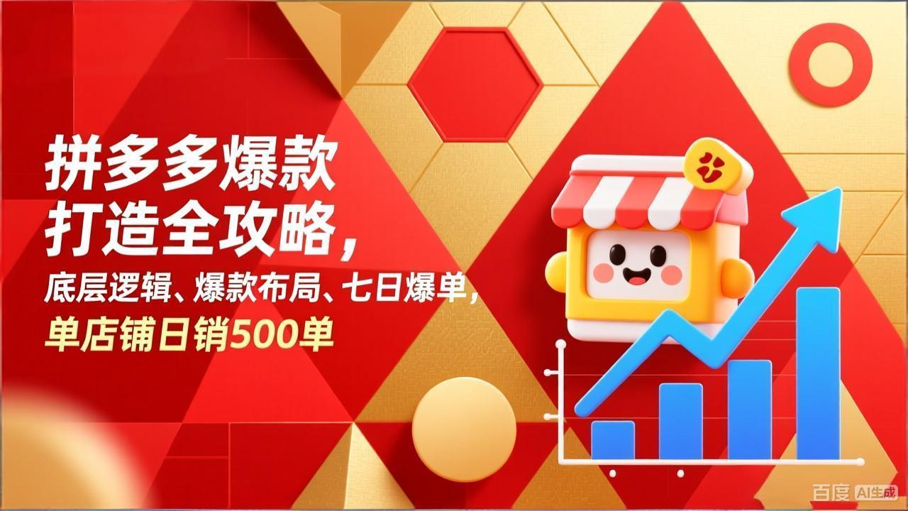 拼多多爆款打造全攻略，底层逻辑、爆款布局、七日爆单，单店铺日销500单-云创网