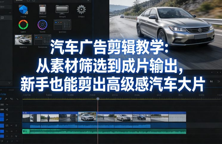 汽车广告剪辑教学：从素材筛选到成片输出，新手也能剪出高级感汽车大片-云创网