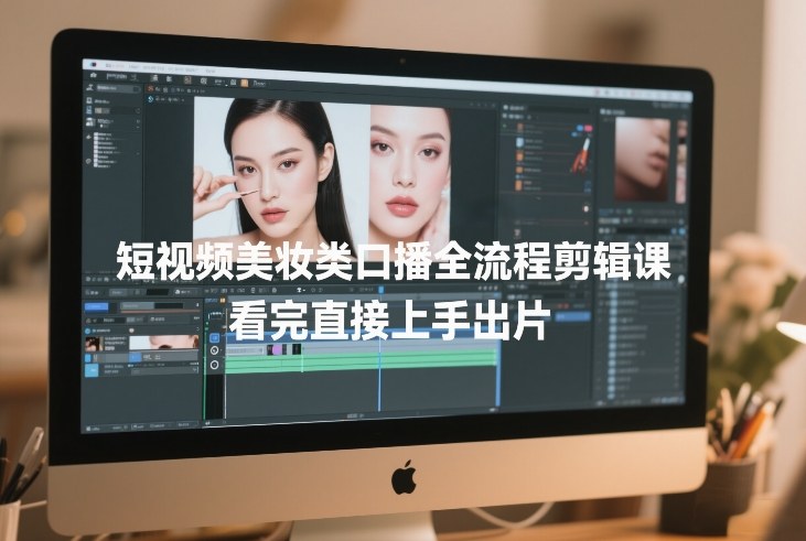 短视频美妆类口播全流程剪辑课，看完直接上手出片-云创网