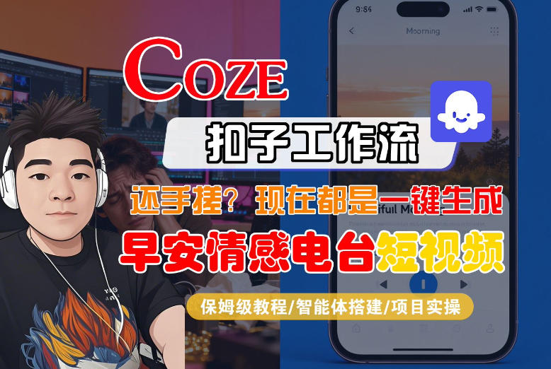 【Coze工作流搭建实操教程】【coze】早安情感电台日签视频还在手动做？用扣子工作流自动生成，省时90%-云创网