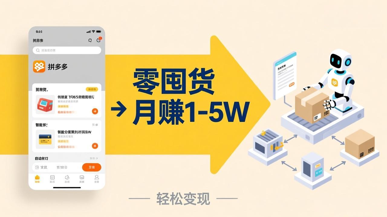 不用囤货不用跑单！拼多多虚拟玩法，机器人管理发货和客服，帮你月赚 1-5W-云创网