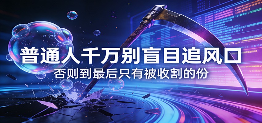 付费文章《通人千万别盲目追风口》否则到最后只有被收割的份-云创网