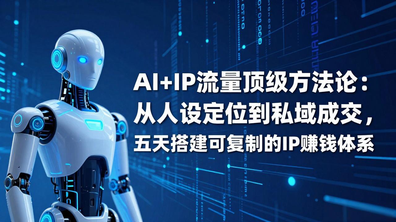 AI+IP顶级方法论：从人设定位到私域成交，五天搭建可复制的IP赚钱体系-云创网