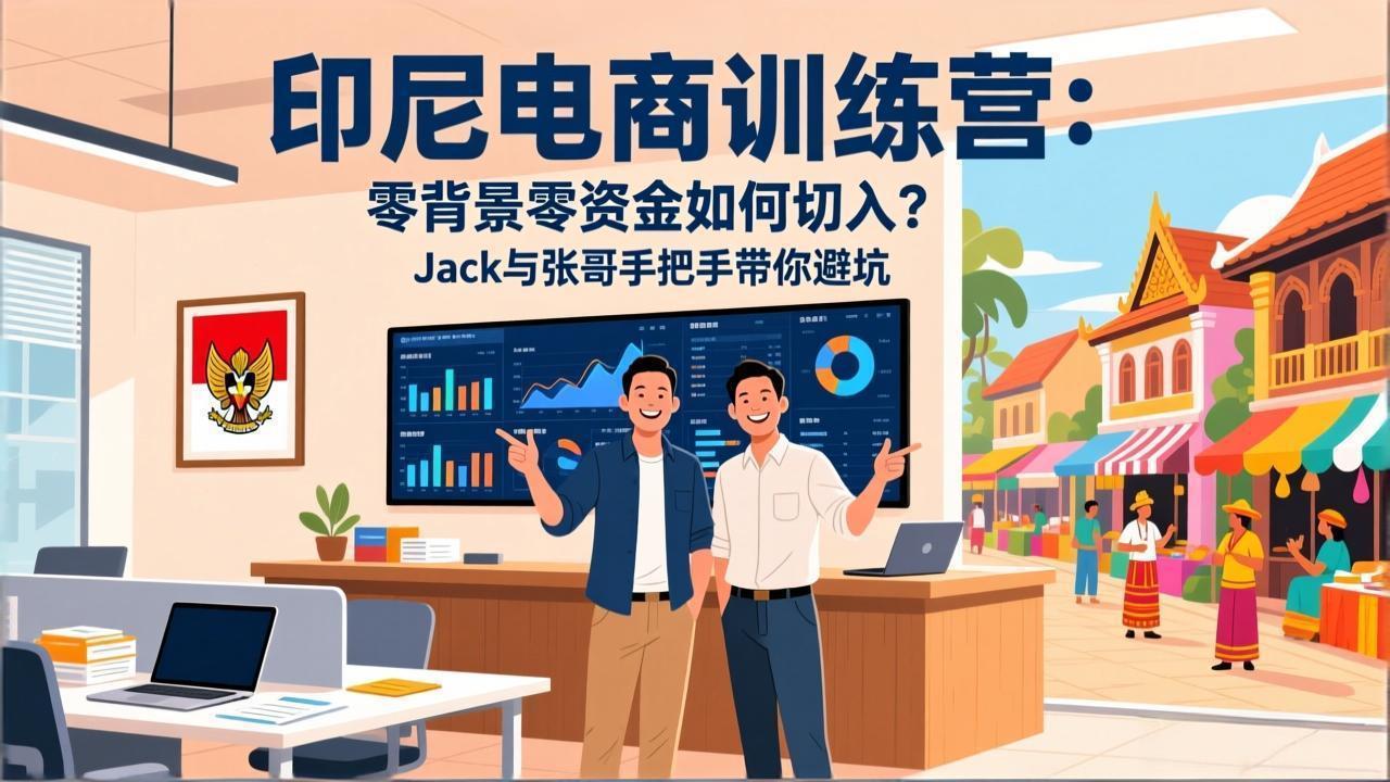 印尼电商训练营：零背景零资金如何切入？Jack与张哥手把手带你避坑-云创网
