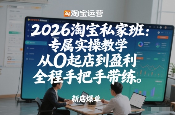 2026淘宝私家班：专属实操教学，从0起店到盈利，全程手把手带练(更新26年3月)-云创网